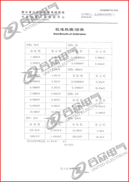 直流電阻快速測試儀，直流電阻測試儀 證書