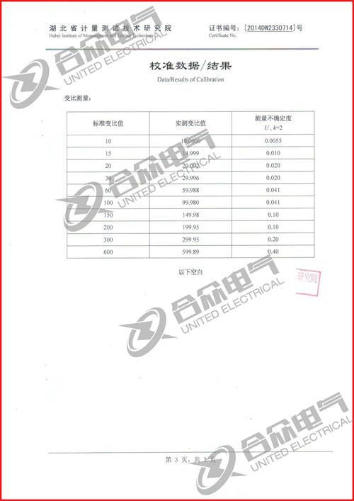 特種變壓器變比組別測(cè)試儀證書(shū)