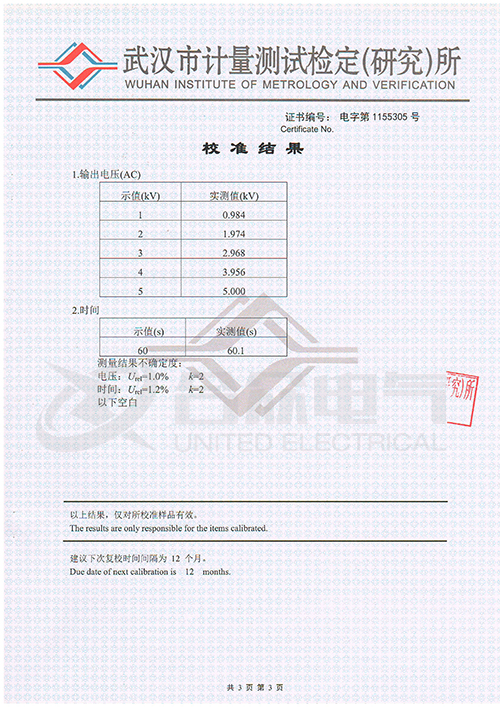 低壓耐壓測(cè)試儀、耐壓絕緣測(cè)試儀 證書(shū)