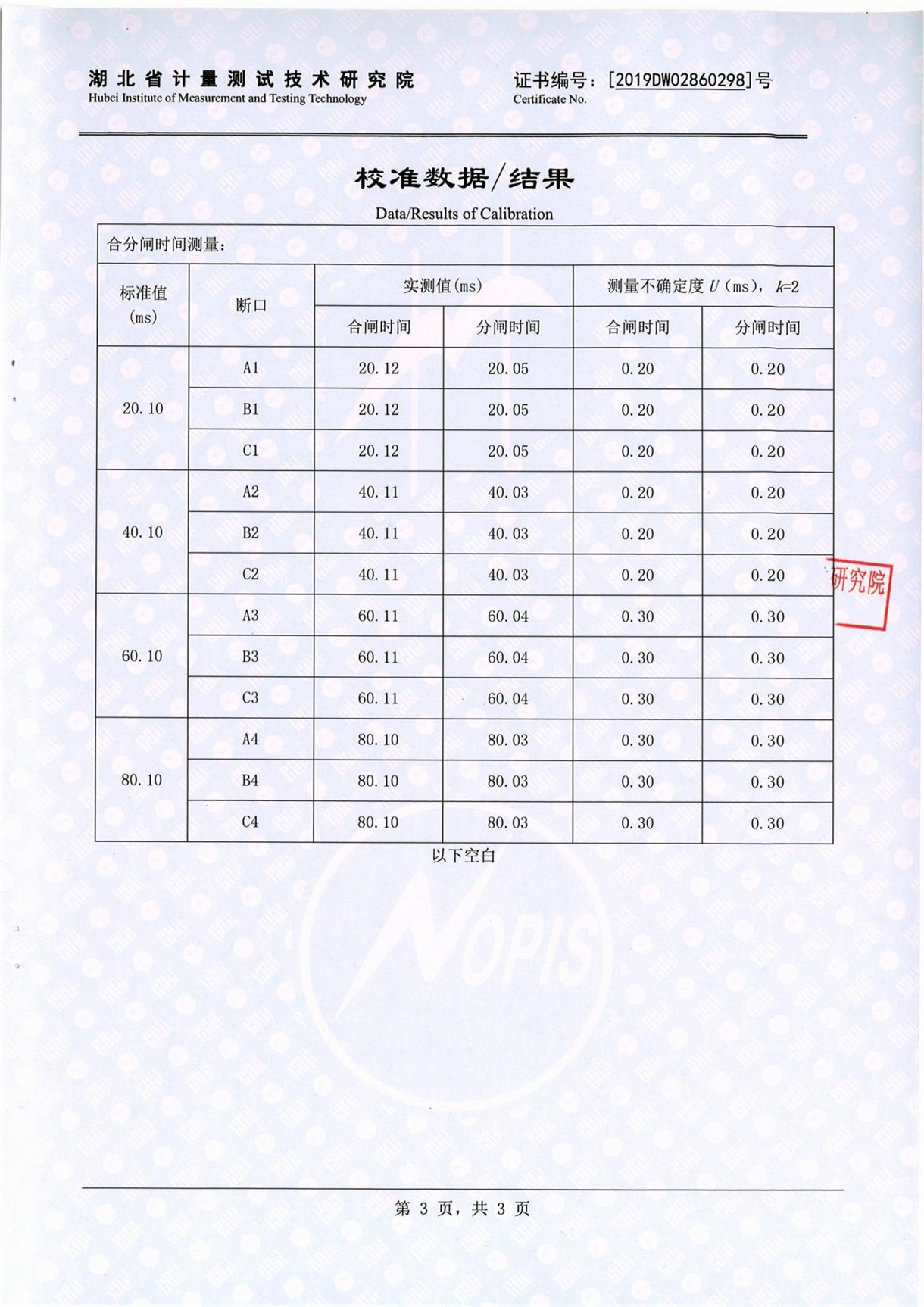 高壓開關(guān)動(dòng)特性測(cè)試儀 證書